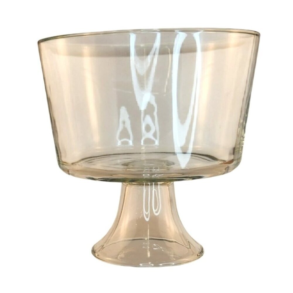 Anchor Hocking Presence Clear Glass Trifle Dish Pedestal Footed Bowl  8.5" Tall